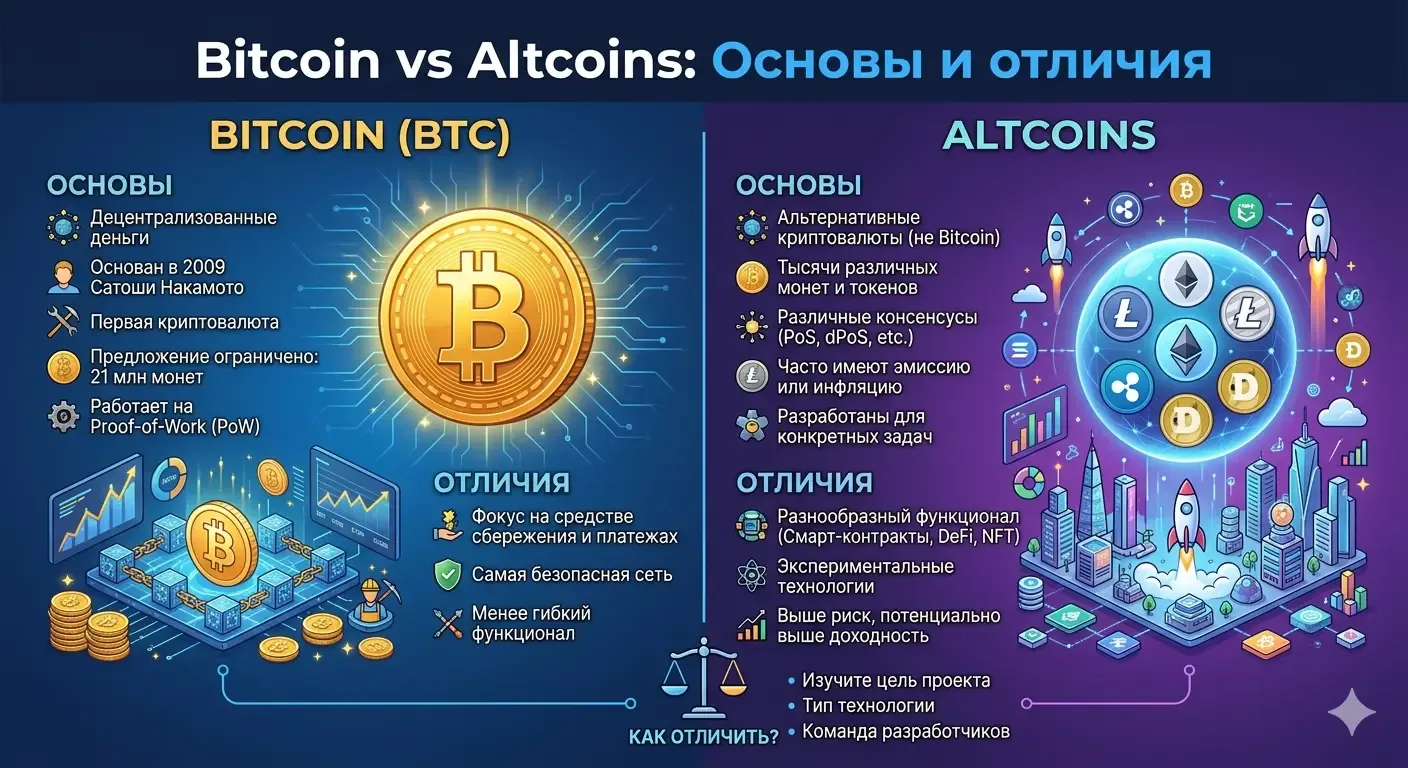 StartCryptoGuide — Bitcoin и Altcoins: основы и отличия