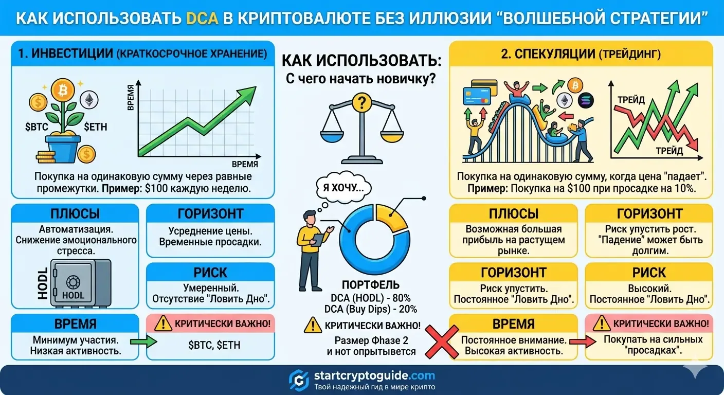 StartCryptoGuide — Усреднение DCA: как инвестировать регулярно